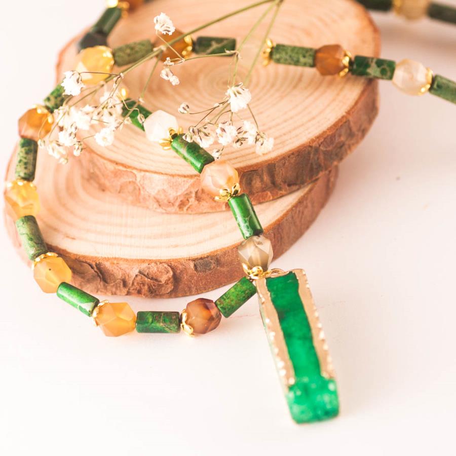 Collar Torre Verde, Jaspe y Agatas | COTOVE | collar, collares, verdes, de piedras, de agatas, de jaspe, de cuarzo
