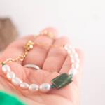 Pulsera perlas y acero | PLPEYA | Pulsera, de perlas, de piedras, de acero inoxidable