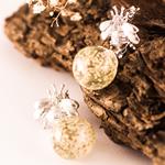 Pendientes Abeja Plata y Flor