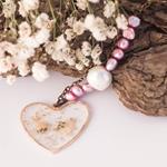 Collar Corazón Flor Blanca | COCOFL | Collar, Collares, Corazón, de Flores, Rosa, Perlas