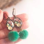 Pendientes Ainara | PNAINA | Pendientes, Largos, Fussia, Verdes