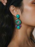 Pendientes Triana | PNTRIA | Pendientes, Largos, Turquesas, Morados, de Flores, Flamencos, Verdes
