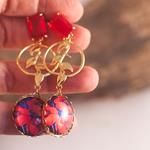 Pendientes Amour | PNAMOU | Pendientes Largos, Rojos, Azules, de Flores, de oro