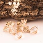 Pendientes Hoja de Abril Oro