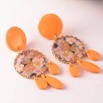 Pendientes Manuela | PNMANU | Pendientes, Largos, de flores, naranjas, flamencos