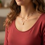 Collar Mariquita rojo y Oro