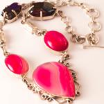 Collar Agatas Rosas | COAGRO | Collares, de plata, de Agatas, Rosas, de piedras