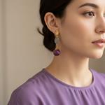 Pendientes Amazonita y Flores | PNAMFL | Pendientes, Largos, de Flores, de Amazonita, Azules, Morados, Oro