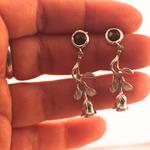 Pendientes Rosa color plata y azul | PNRPYA | Pendientes, para novias, de boda, de plata