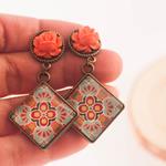 Pendientes Carmen | PNCARM | Pendientes, Largos, Vintage, Rosas
