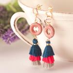 Pendientes Rodonita y Borla