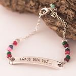Pulsera Frase famosa y Cristal Checo