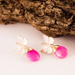 Pendientes Mariposa Jade | PNMAJA | pendientes, de, jade, rosas, morados, mariposa, mariposas, oro