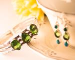 Brazalete Cristal Oliva | BRCROL | pulseras, de, verdes, cristal, plata, brazaletes