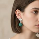 Pendientes Abeja y Flor Azul | PNABFLA | Pendientes, de Plata, de Flores, Azules