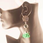 Pendientes Amazonas | PNAMAZ | Pendientes Largos, Verdes, Flores, Borlas, Sevilla