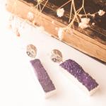 Pendientes Torre Morado | PNTOMO | Pendientes, Largos, Morados, de Plata