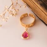 Anillo Oro Lágrima Rosa