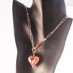 Collar Corazón de Murano | COCOMU | Collar, Collares, Corazón, rojo, de acero, de oro