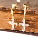 Pendientes de Aro y Cruz bañados en Oro