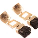 Pendientes New York de Oro y borla de cuero
