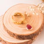 Anillo Oro Lágrima Rosa