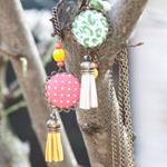 Collar Borla Rojo | COBORO | collares, rojos, de, leopardo, boton, borla, borlas, amarillo, amarillos, lunares