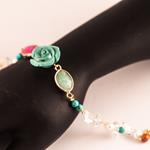 Pulsera Rosa Azul Ajustable | PLROAJ | pulseras, de rosas, azules, rosas, blancas, de perlas