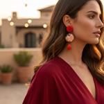 Pendientes Lola | PNLOLA | Pendientes, Largos, Flamencos, Rojos, de lunares