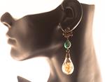 Pendientes de Crisocola y Flores Secas Reales