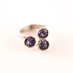 Anillo Geometric Morado | ANGEMO | anillos, de, ajustables, cristal, plata, morados, morado