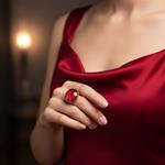 Anillo Amour | ANAMOU | Anillo, Anillo ajustable, rojo, de amapolas, de flores