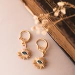 Pendientes Ojo Turco Oro y cristal