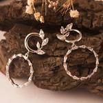 Pendientes Antártida | PNANTA | Pendientes. de aro, aros, plata, para novias, de novias, de boda, circonias, brillantes