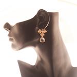 Pendientes Hoja de Abril Oro