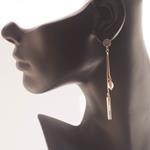 Pendientes Blancanieves | PNBLAN | Pendientes, muy Largos, de Oro, de fiesta, blancos, de nacar, novias