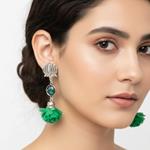 Pendientes Amazonas | PNAMAZ | Pendientes Largos, Verdes, Flores, Borlas, Sevilla