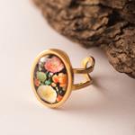 Anillo Garden | ANGARD | Anillos, Anillo ajustable, de acero inoxidable, de flores, negro, de oro