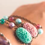 Pulsera Carlota | PLCARL | Pulsera, de cristal, morada, menta, vintage