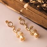 Pendientes Rosa de Oro Cristal