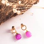 Pendientes Etiopía | PNETIO | Pendientes, de Jade, de Piedras, Rosa, de oro