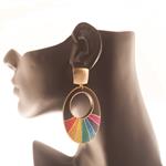 Pendientes India | PNINDI | Pendientes, Largos, de Madera, de Oro, 