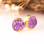 Pendientes Tuerca Cuarzo Morado