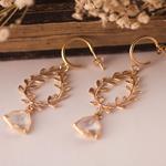 Pendientes Cesar | PNCESA | Pendientes, de oro, de aro, de novias, para boda, largos, de hojas