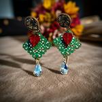 Pendientes Diciembre | PNDICI | Pendientes, de navidad, largos, verdes, rojos, antiguos