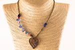 Collar Flecha al Corazón | COFLCO | collares, de, corazon, corazones, flor, flores, bronce, azul, azules, cristal, cristales, ojo de gato