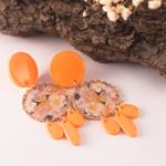 Pendientes Manuela | PNMANU | Pendientes, Largos, de flores, naranjas, flamencos