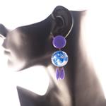 Pendientes Yanira | PNYANI | Pendientes, Largos, Morados, de flores, azules, flamencos