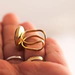 Anillo Elisabeth | ANELIS | Anillos, Anillo ajustable, de acero inoxidable, antiguo, de flores, negro, de oro