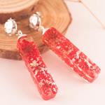 Pendientes de Plata Torre Flores Secas Rojos